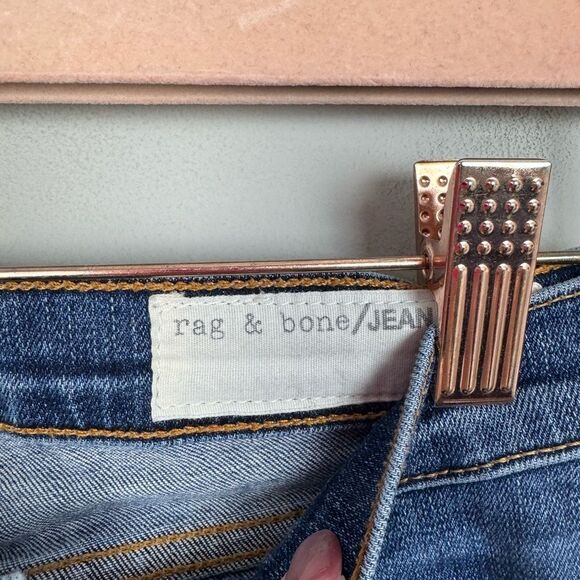 RAG & BONE | Distressed Skinny Low Rise Indigo Blue Denim Jeans Women’s Size 26 - Picture 8 of 13